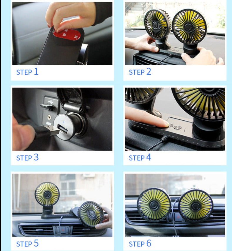 VENTILADOR DOBLE PARA CARRO