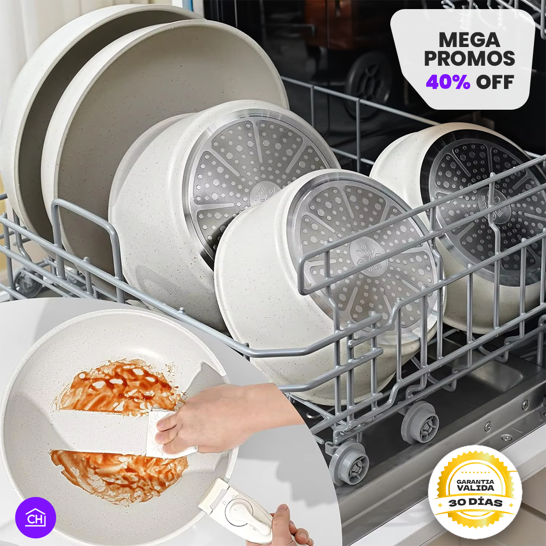 SET DE OLLAS DE MANGO DESMONTABLE 15 PIEZAS