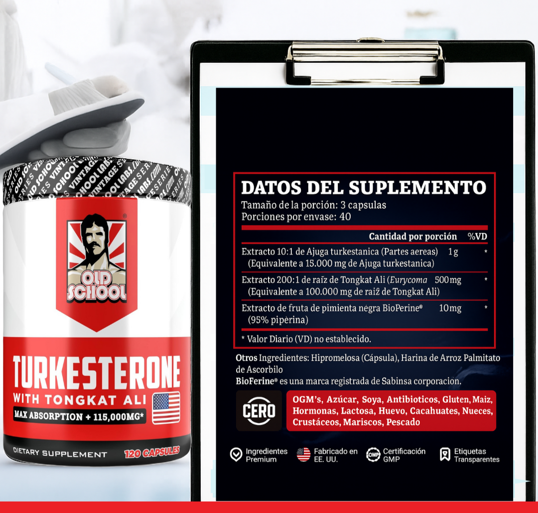 TURKESTERONE + TONGKAT ALI: SUPLEMENTO DIETARIO