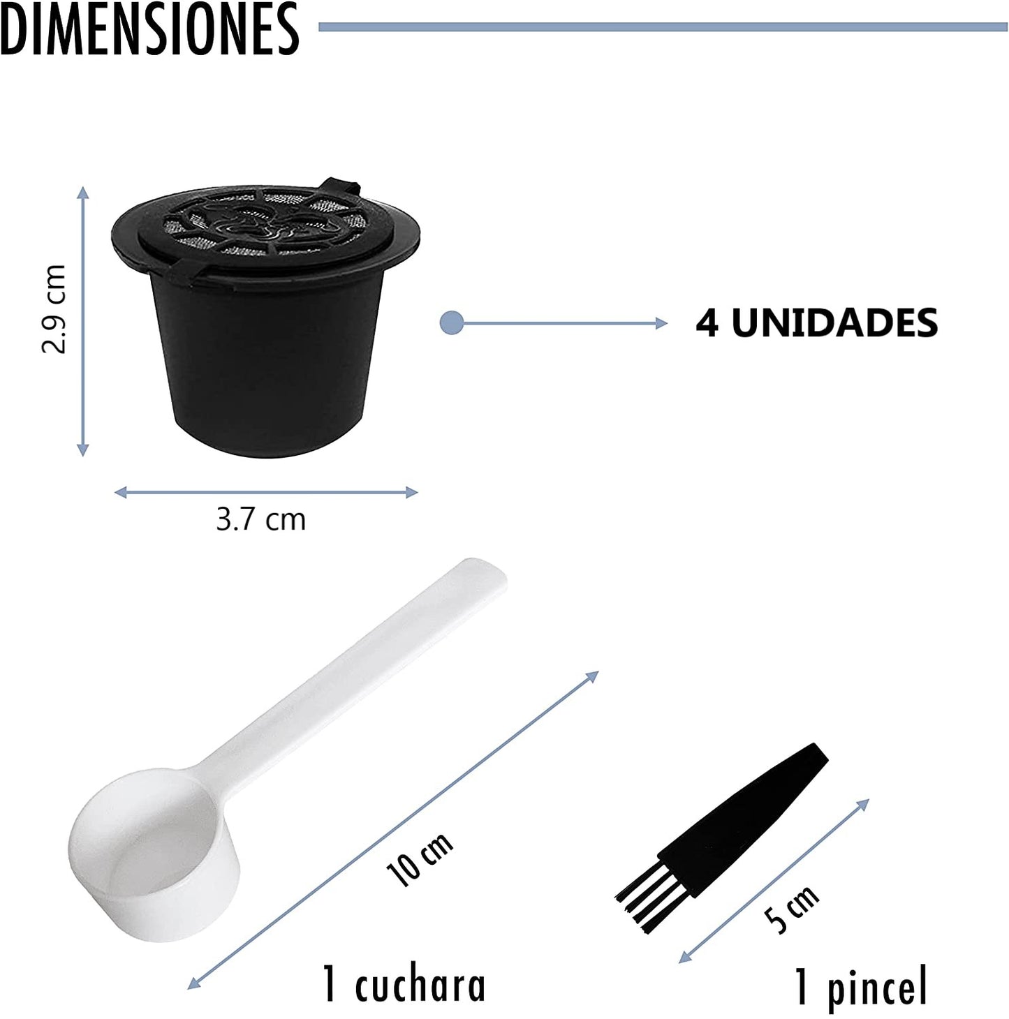 CAPSULAS REUTILIZABLES PARA CAFETERA NESPRESSO PACK x 4