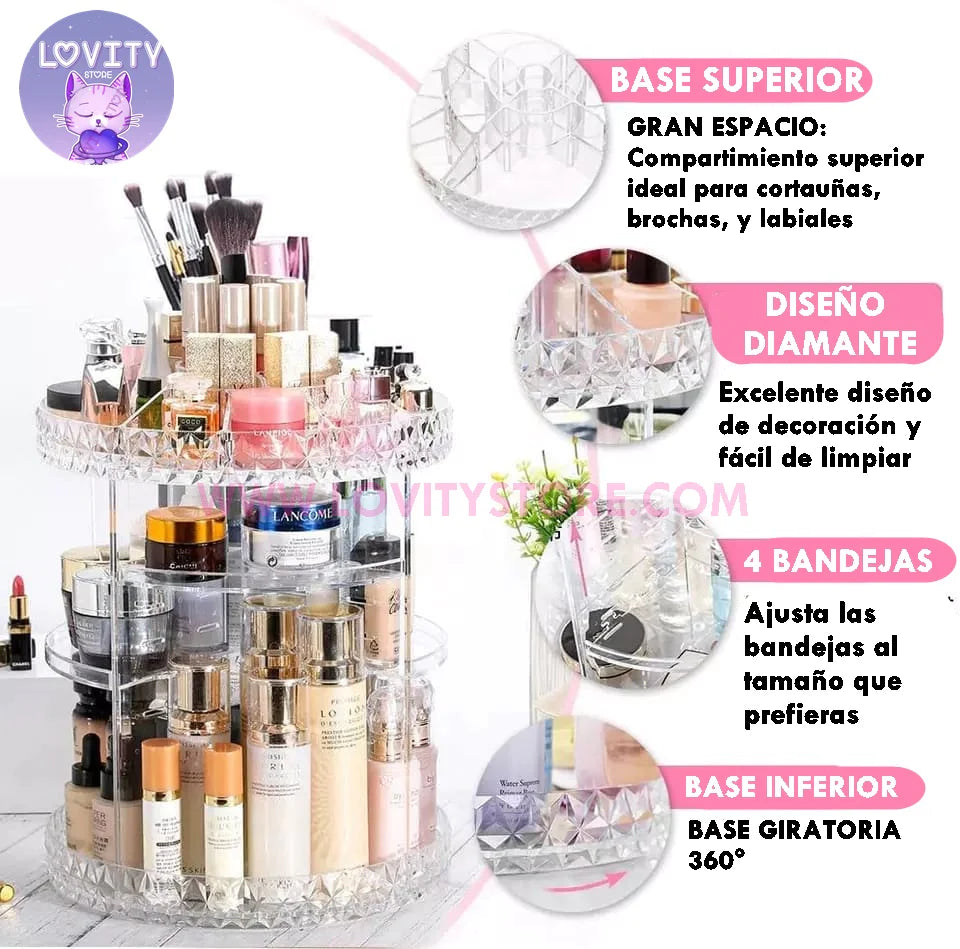 ORGANIZADOR DE MAQUILLAJE Y COSMÉTICOS