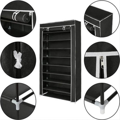 ZAPATERO 9 PUESTOS CON CUBIERTA ANTIPOLVO