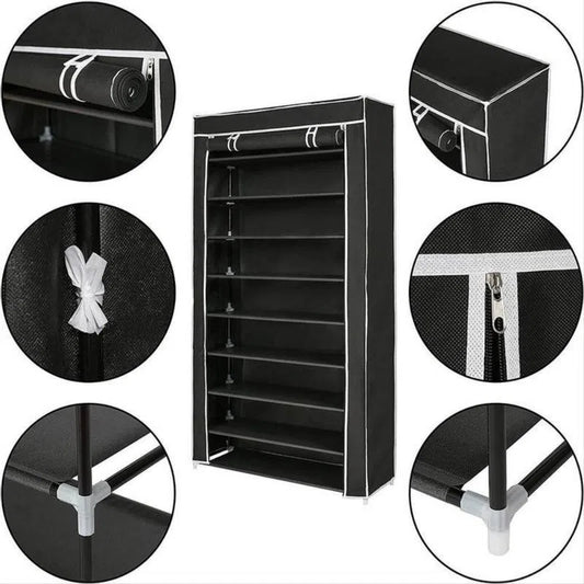 ZAPATERO 9 PUESTOS CON CUBIERTA ANTIPOLVO