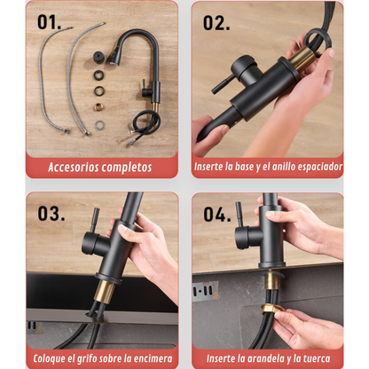 GRIFO DE COCINA CON MARGUERA EXTRAIBLE