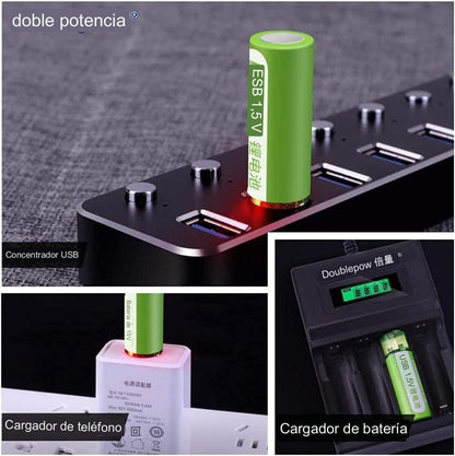 PAR DE PILAS AA RECARGABLES USB