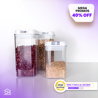 7 PACK- CONTENEDORES HERMETICOS PARA COCINA