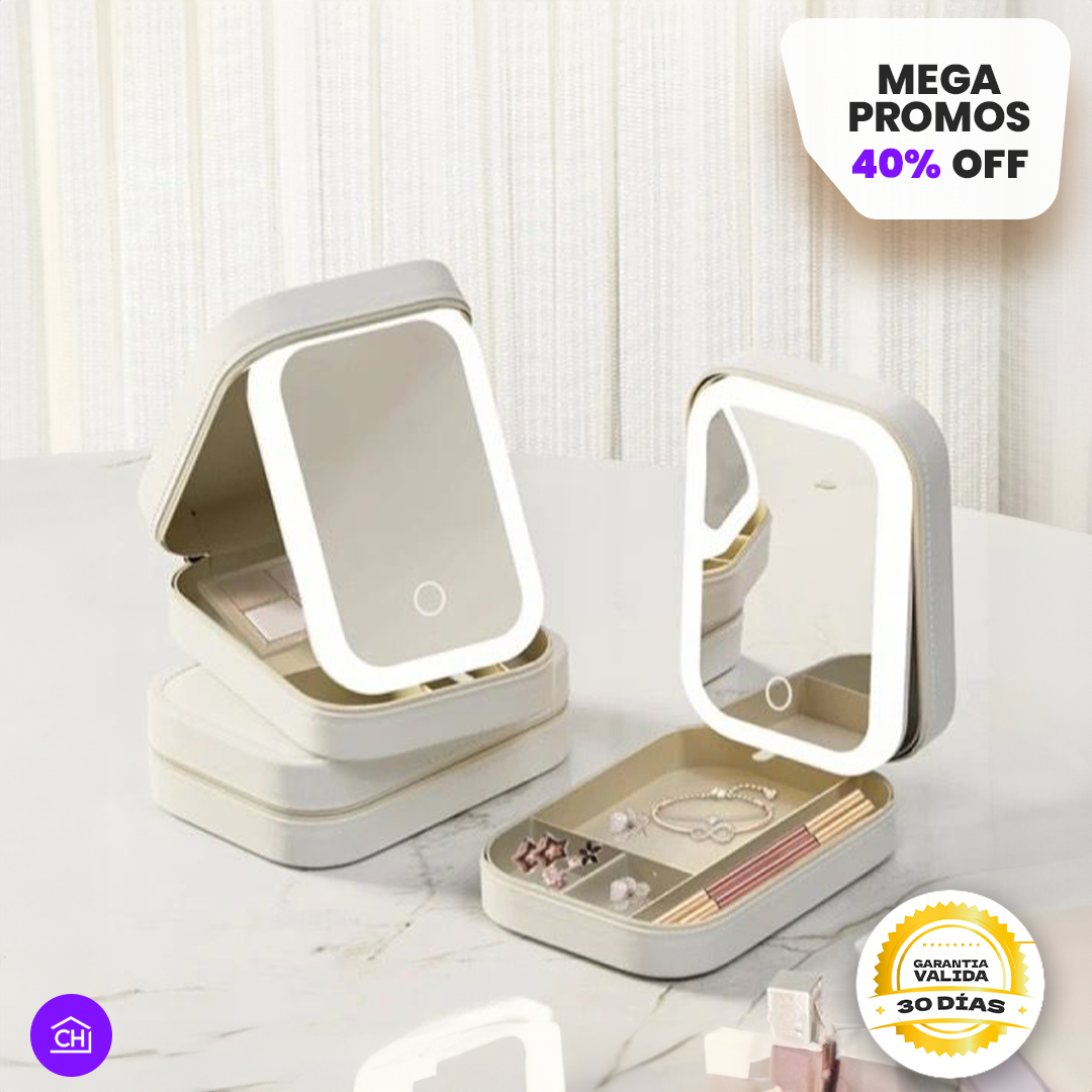 COSMETIQUERA LUZ LED Y ESPEJO