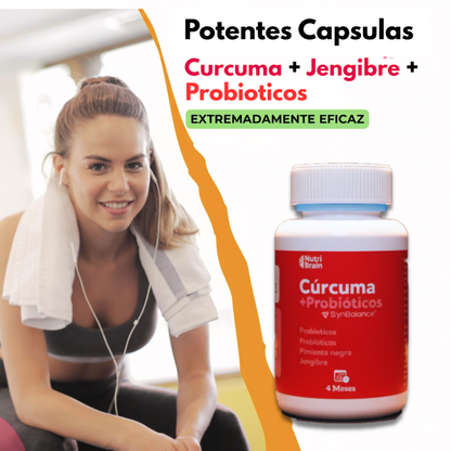 SUPLEMENTO CURCUMA + PROBIOTICOS - NUTRI BRAIN