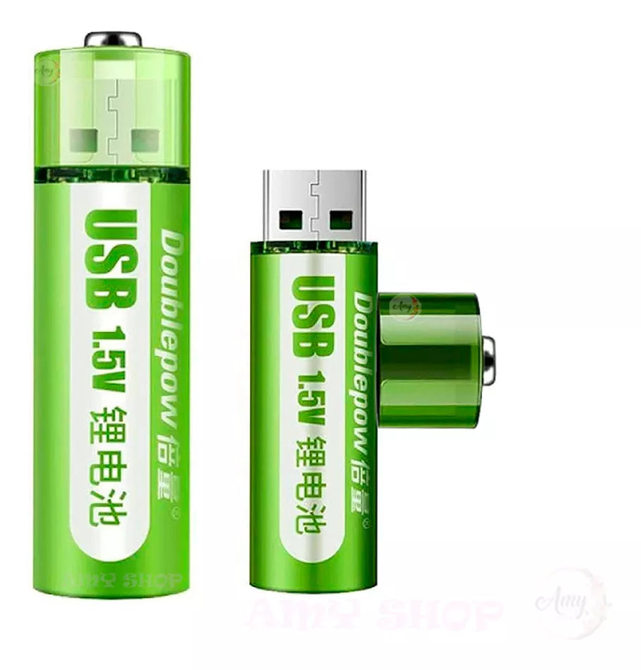 PAR DE PILAS AA RECARGABLES USB