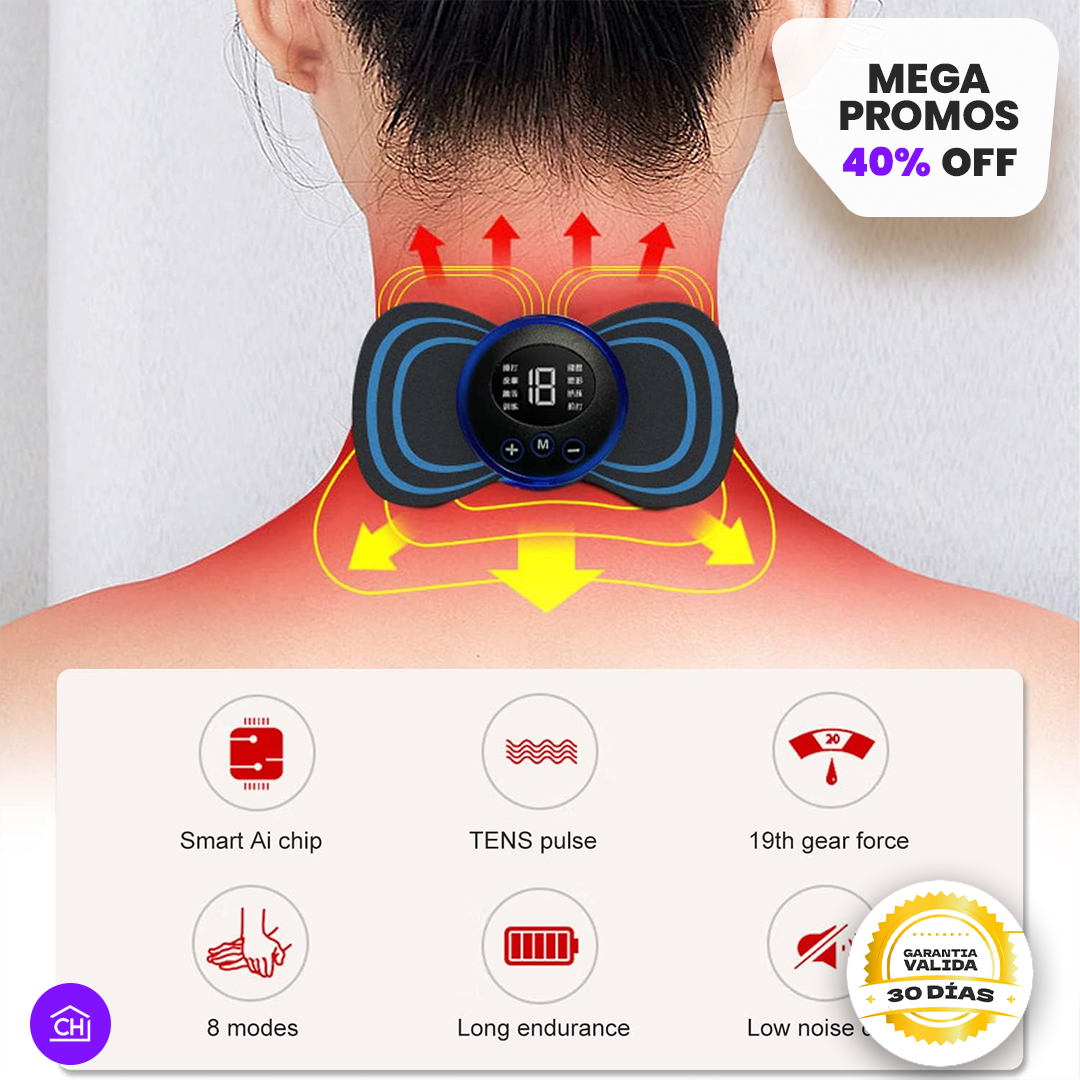MASAJEADOR ELÉCTRICO EMS + PARCHES GRATIS