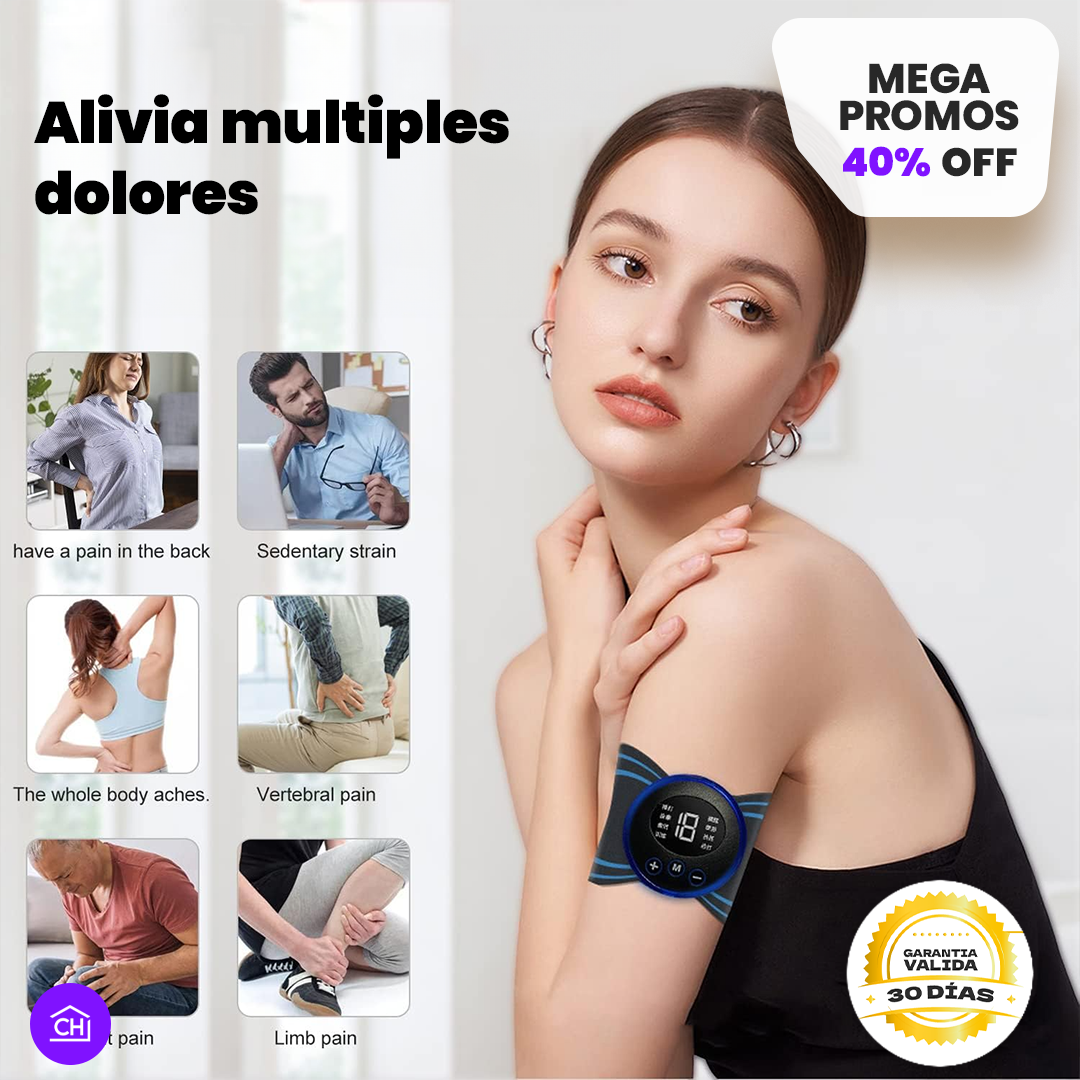 MASAJEADOR ELÉCTRICO EMS + PARCHES GRATIS