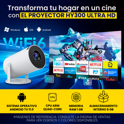 Proyector Smart 4k Hy300 Wifi Bluetooth