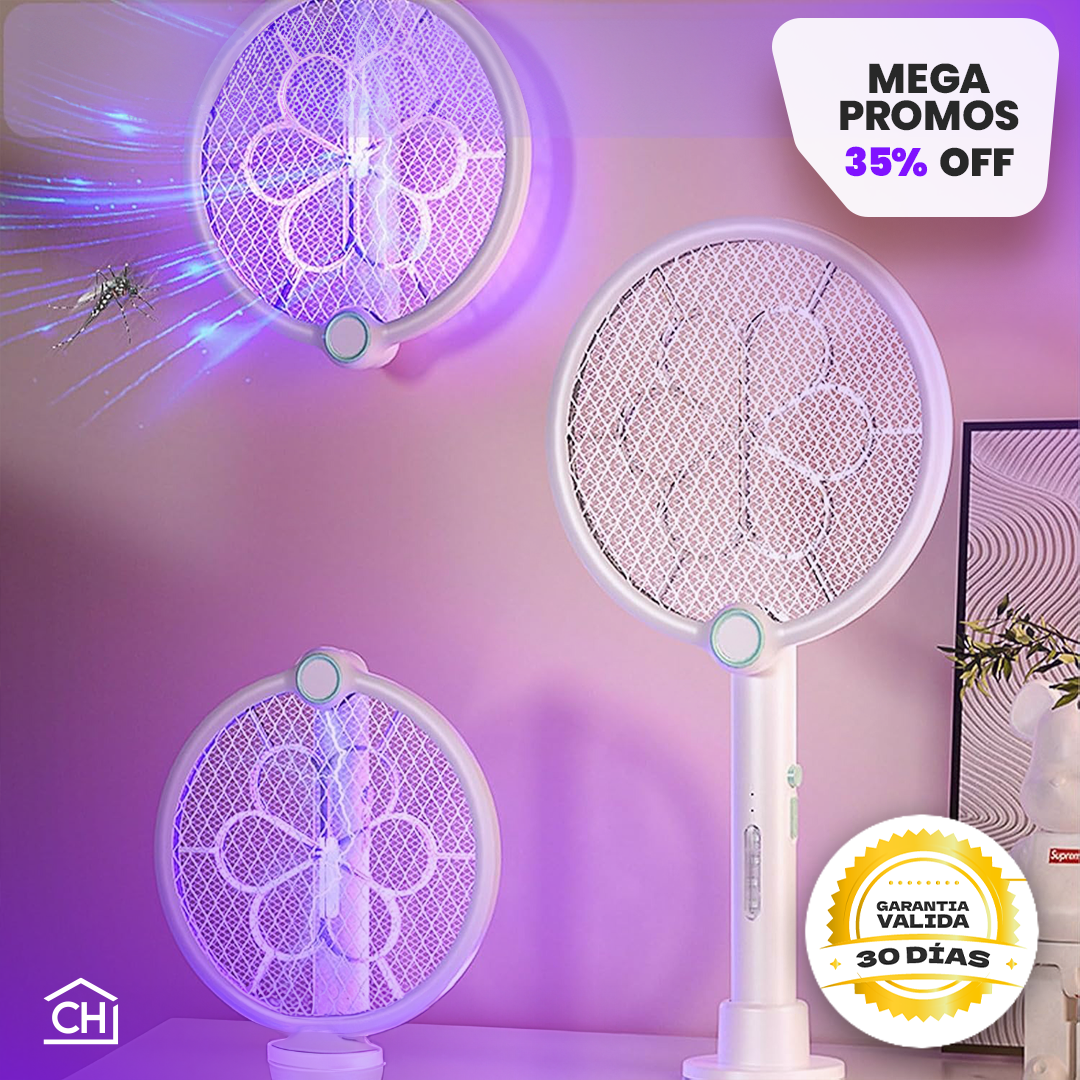 RAQUETA MATAMOSQUITOS ELÉCTRICA 3 EN 1