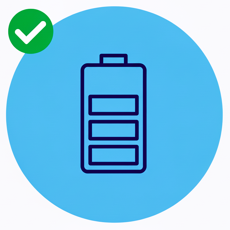 Batería de larga duración con alerta inteligente: nunca te quedarás fuera.