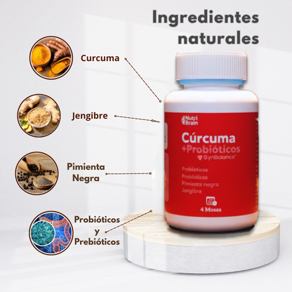 SUPLEMENTO CURCUMA + PROBIOTICOS - NUTRI BRAIN