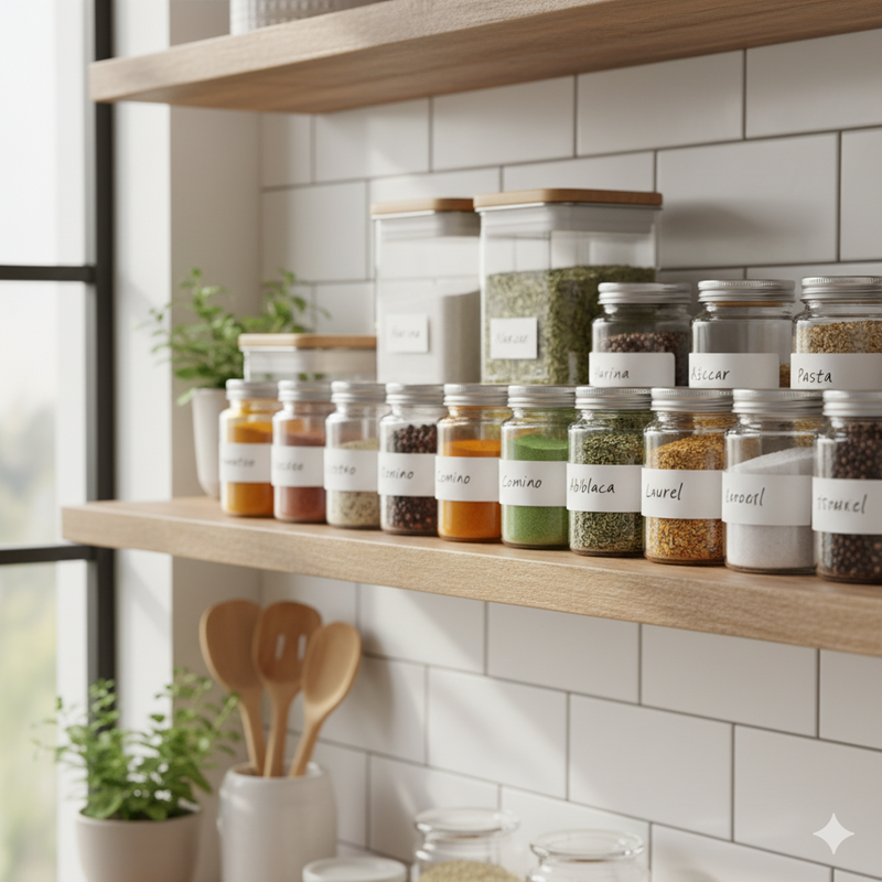 Clasificar archivos, cables, frascos o alimentos.