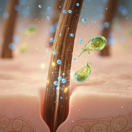 Fortalece el folículo capilar desde la raíz.