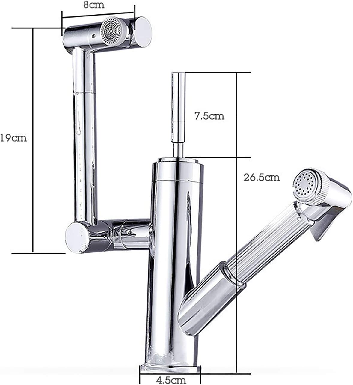 GRIFO MODERNO EXTRAÍBLE DE ROTACIÓN DOBLE