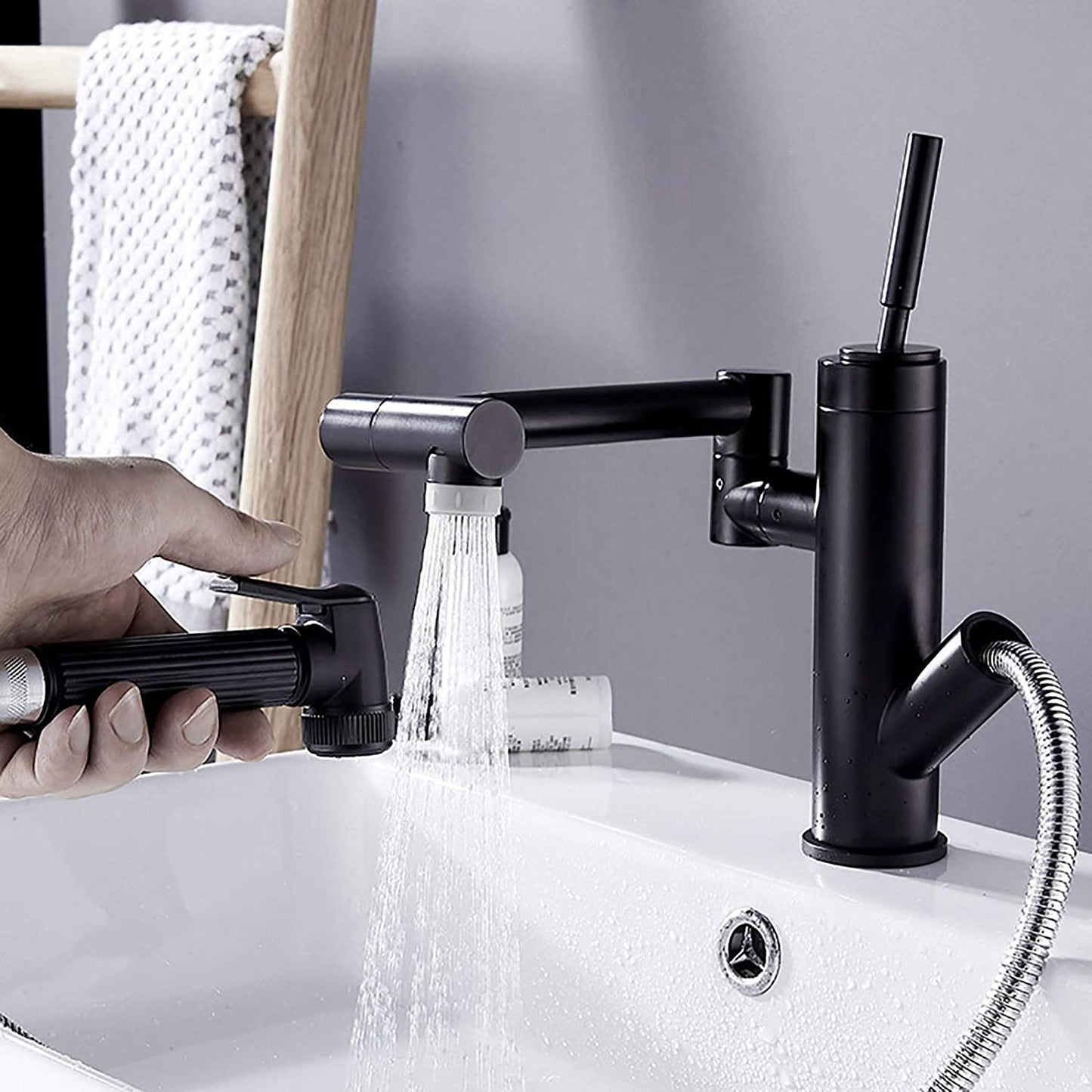 GRIFO MODERNO EXTRAÍBLE DE ROTACIÓN DOBLE