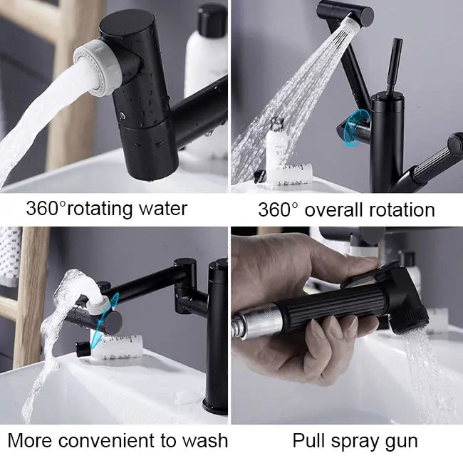 GRIFO MODERNO EXTRAÍBLE DE ROTACIÓN DOBLE