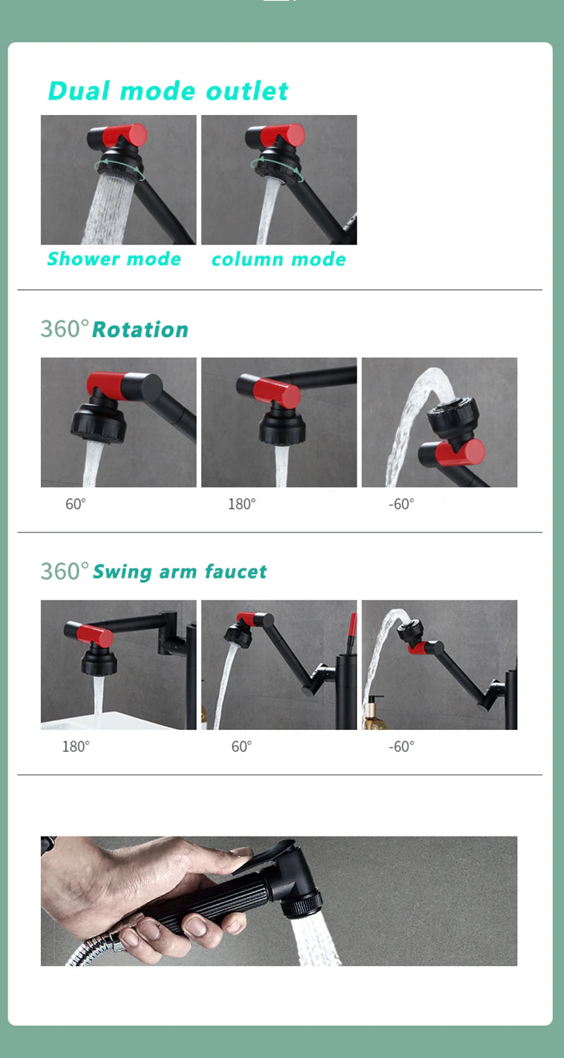 GRIFO MODERNO EXTRAÍBLE DE ROTACIÓN DOBLE