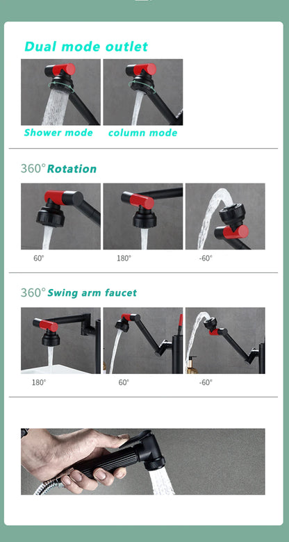 GRIFO MODERNO EXTRAÍBLE DE ROTACIÓN DOBLE