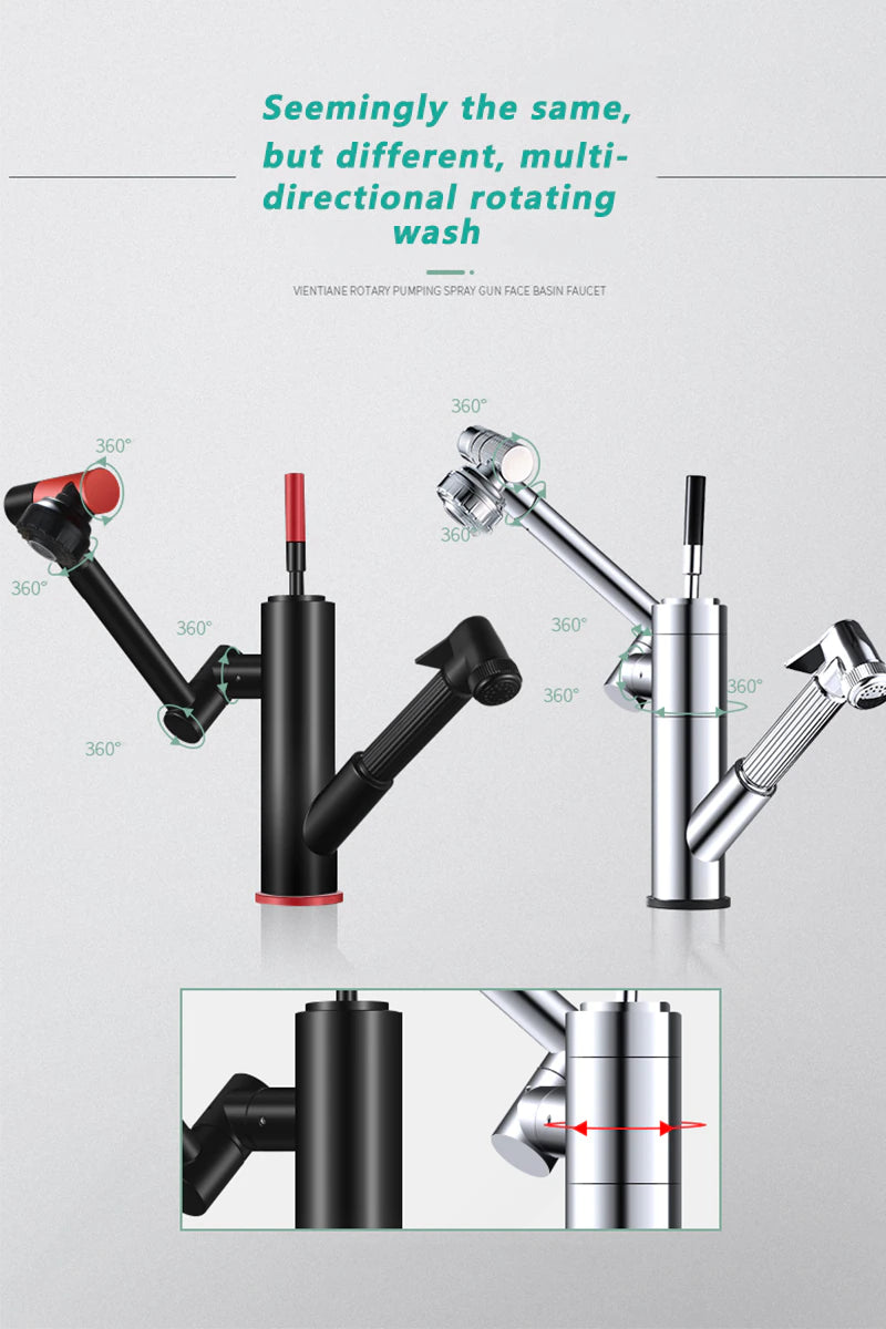 GRIFO MODERNO EXTRAÍBLE DE ROTACIÓN DOBLE